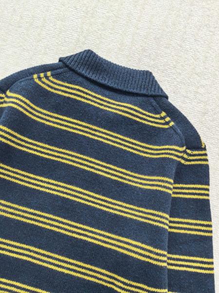 MIU MIU Sweaters Women's Marine Blue & Yellow Lapel Moderate Straight Fit