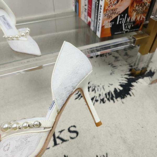 Jimmy Choo Aurelie Slim Heel High Heels 6.5cm Women's Ivory