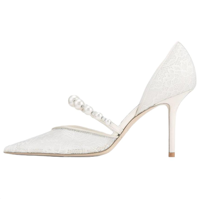 Jimmy Choo Aurelie Slim Heel High Heels 8.5cm Women's White