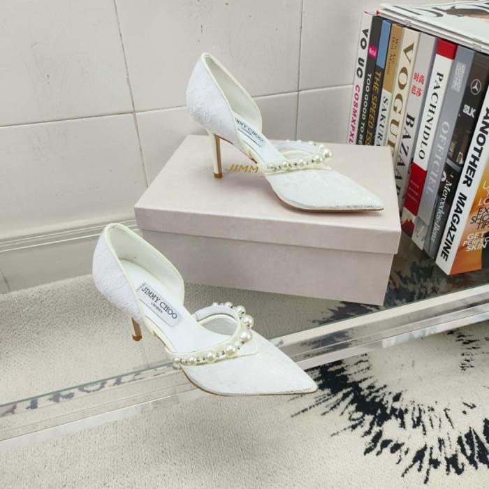 Jimmy Choo Aurelie Slim Heel High Heels 6.5cm Women's Ivory