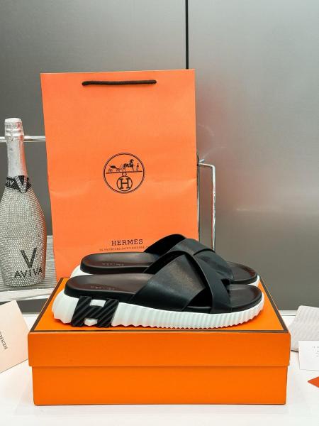 HERMES Infra Slide Slippers Black