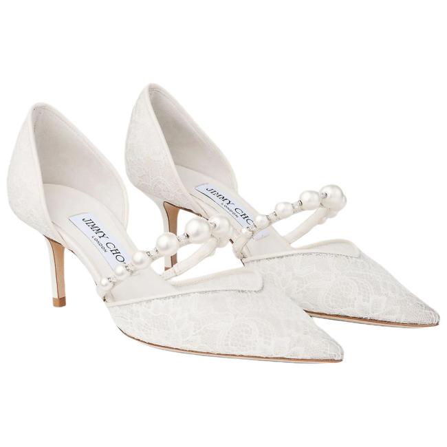 Jimmy Choo Aurelie Slim Heel High Heels 6.5cm Women's Ivory