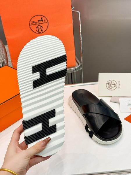 HERMES Infra Slide Slippers Black