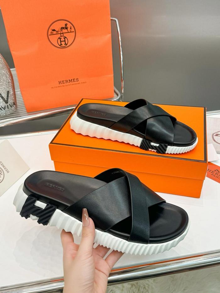 HERMES Infra Slide Slippers Black
