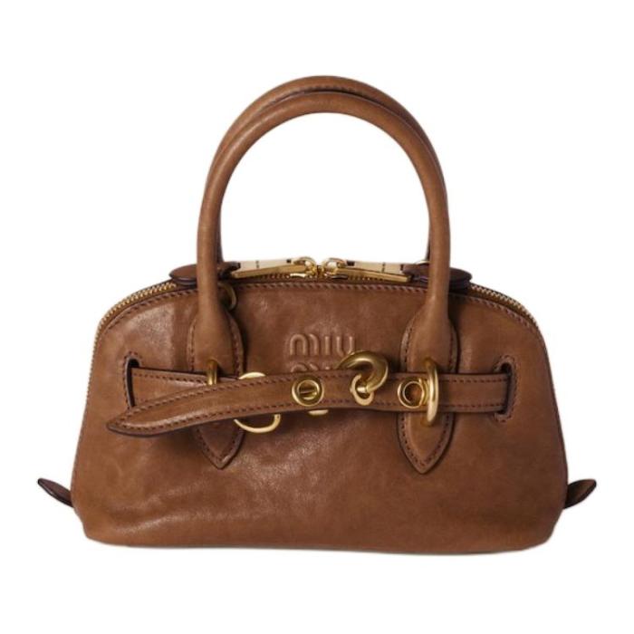 MIU MIU Nappa Leather Handbag Mini Women's Oak Tree Brown 5BP090_2BBL_F0316_V_OOO L21*W8*H13.2cm