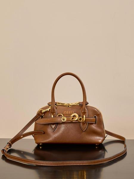MIU MIU Nappa Leather Handbag Mini Women's Oak Tree Brown 5BP090_2BBL_F0316_V_OOO L21*W8*H13.2cm