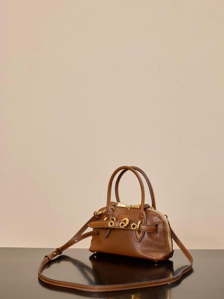 MIU MIU Nappa Leather Handbag Mini Women's Oak Tree Brown 5BP090_2BBL_F0316_V_OOO L21*W8*H13.2cm