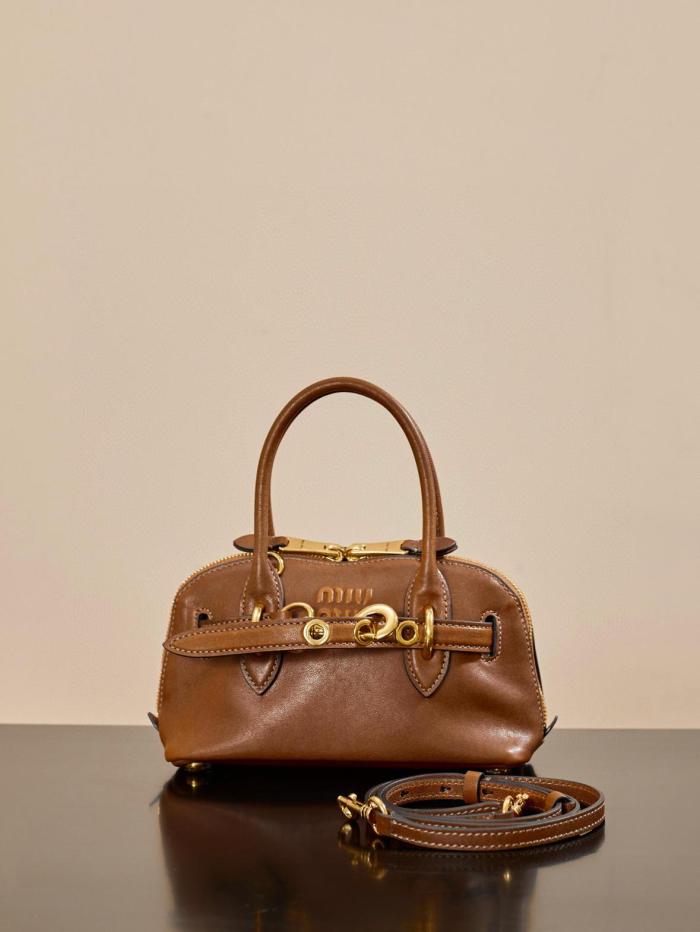 MIU MIU Nappa Leather Handbag Mini Women's Oak Tree Brown 5BP090_2BBL_F0316_V_OOO L21*W8*H13.2cm