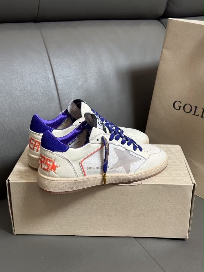 Golden Goose Ball Star Low top Skateboard Shoes Women's Beige Yellow
