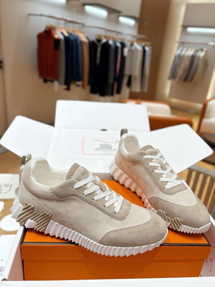 HERMES Bouncing Low top Casual Shoes Beige