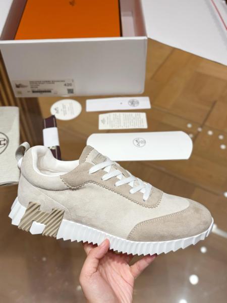 HERMES Bouncing Low top Casual Shoes Beige