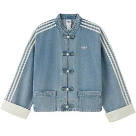 Adidas Originals Denim Jackets Women's Light Blue/Red/White/Dark Brown/Navy Blue Moderate Straight Fit