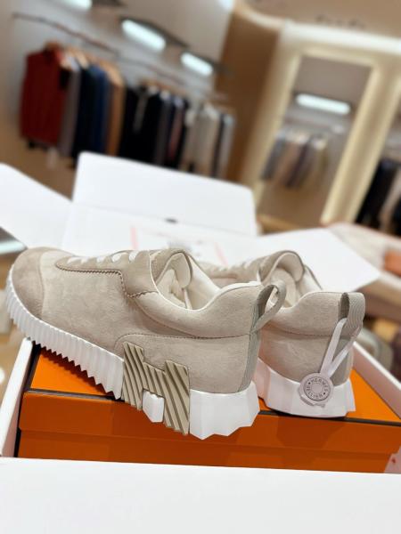 HERMES Bouncing Low top Casual Shoes Beige