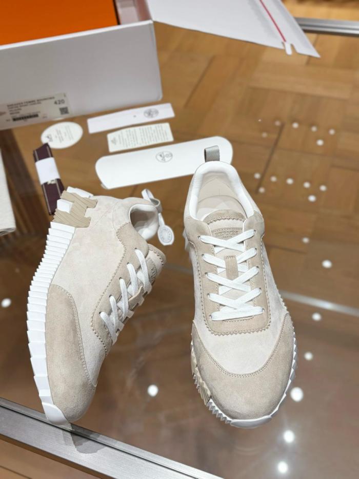 HERMES Bouncing Low top Casual Shoes Beige