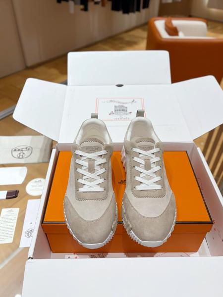 HERMES Bouncing Low top Casual Shoes Beige