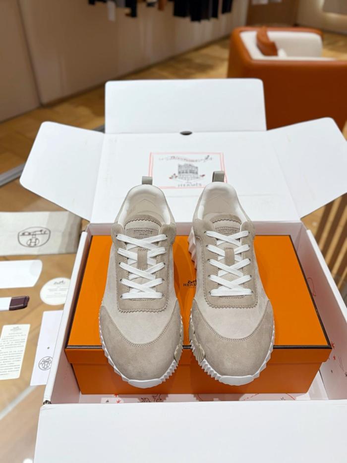 HERMES Bouncing Low top Casual Shoes Beige
