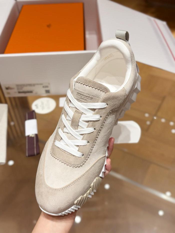 HERMES Bouncing Low top Casual Shoes Beige