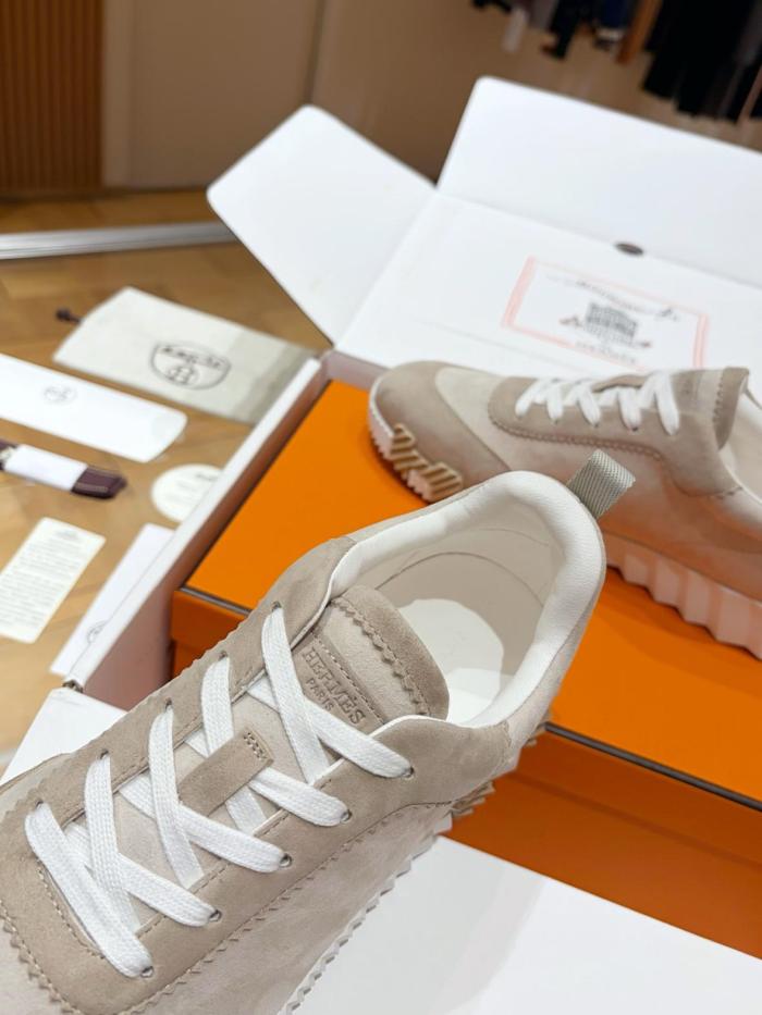 HERMES Bouncing Low top Casual Shoes Beige