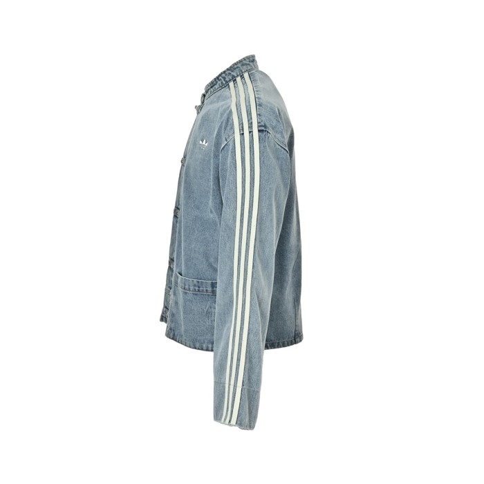 Adidas Originals Denim Jackets Women's Light Blue/Red/White/Dark Brown/Navy Blue Moderate Straight Fit