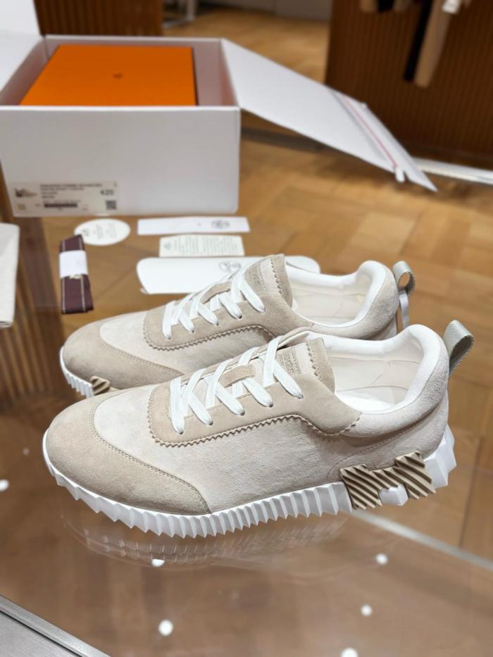HERMES Bouncing Low top Casual Shoes Beige