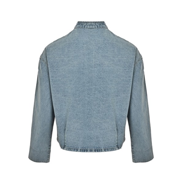 Adidas Originals Denim Jackets Women's Light Blue/Red/White/Dark Brown/Navy Blue Moderate Straight Fit