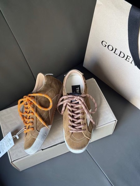 Golden Goose True Star Cow Leather Low top Casual Shoes Men's Tobacco
