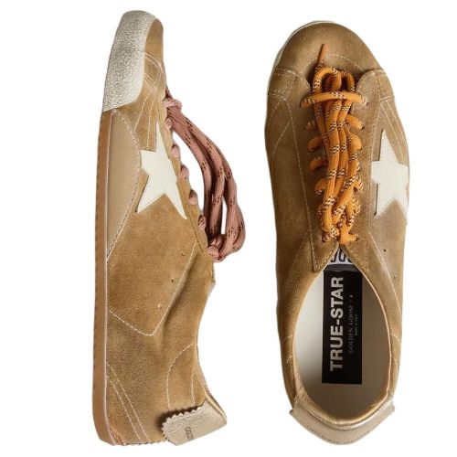 Golden Goose True Star Cow Leather Low top Casual Shoes Men's Tobacco