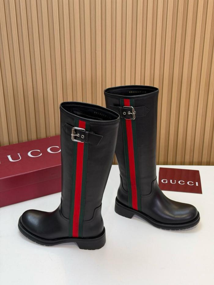 GUCCI Knee-High Boots Women's Black