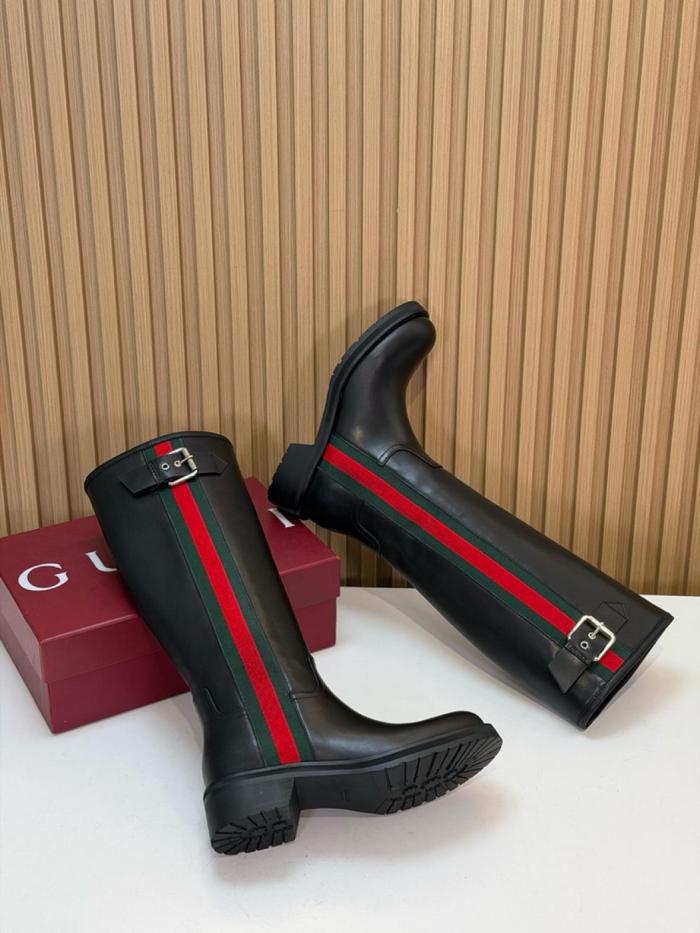 GUCCI Knee-High Boots Women's Black