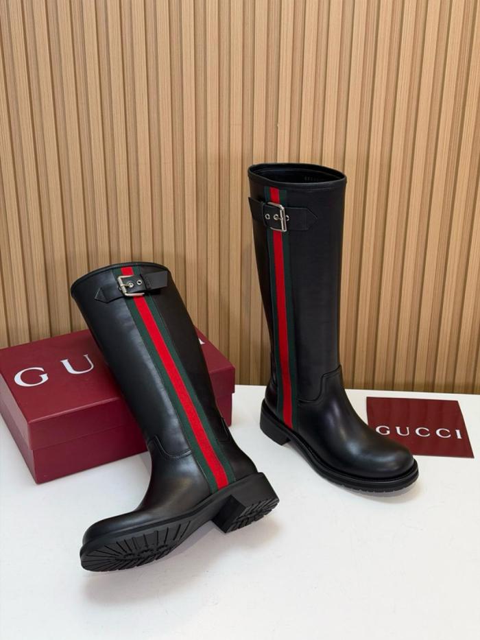 GUCCI Knee-High Boots Women's Black