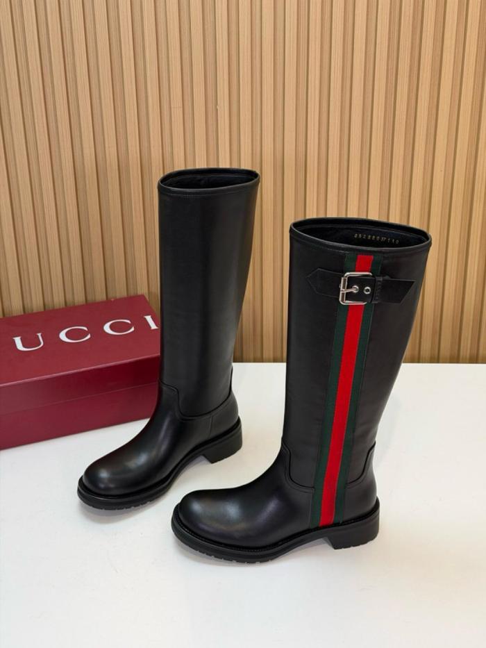 GUCCI Knee-High Boots Women's Black
