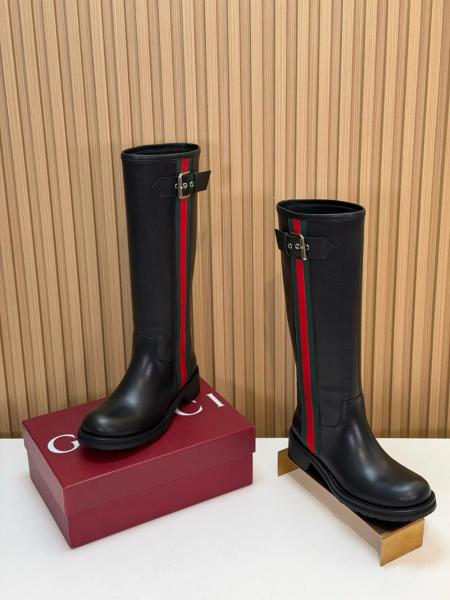 GUCCI Knee-High Boots Women's Black