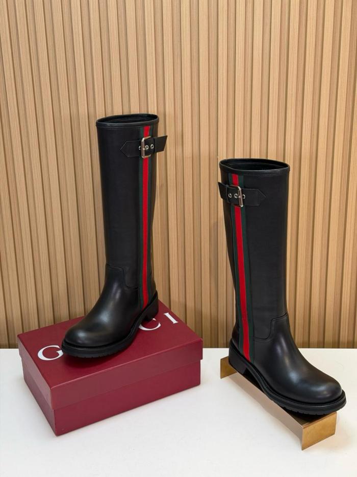 GUCCI Knee-High Boots Women's Black