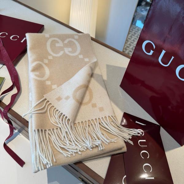 GUCCI Knit Scarves Women's Khaki