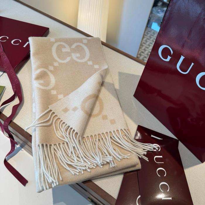 GUCCI Knit Scarves Women's Khaki