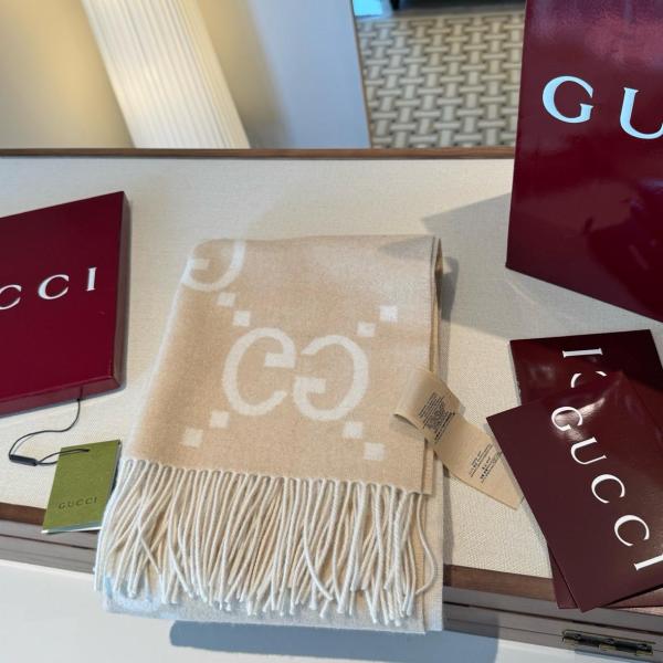 GUCCI Knit Scarves Women's Khaki