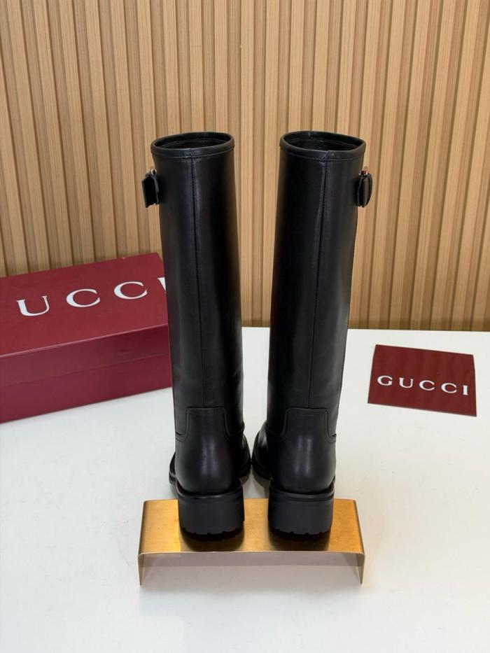 GUCCI Knee-High Boots Women's Black