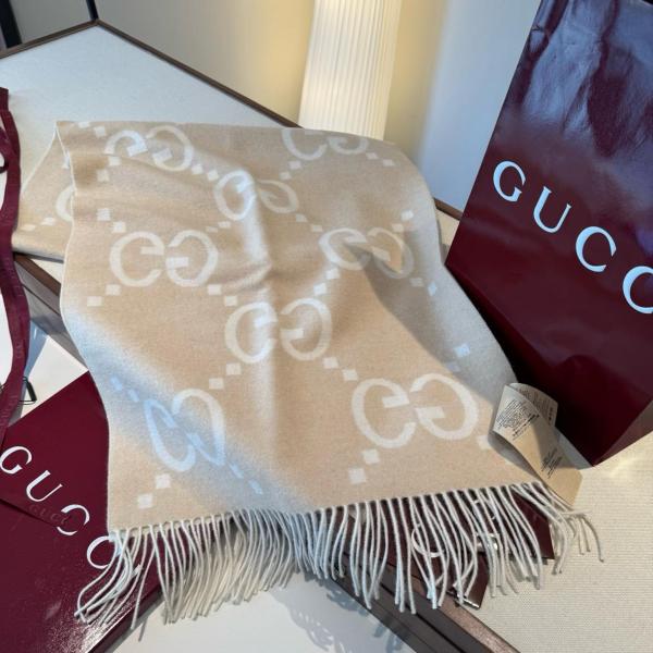 GUCCI Knit Scarves Women's Khaki