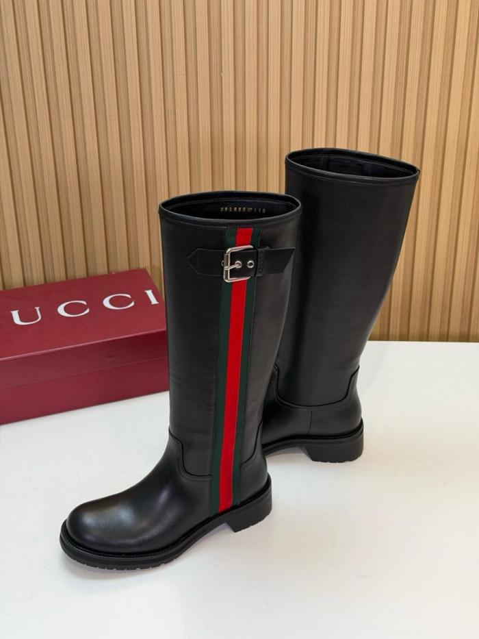 GUCCI Knee-High Boots Women's Black
