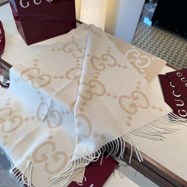 GUCCI Knit Scarves Women's Khaki