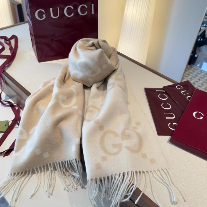 GUCCI Knit Scarves Women's Khaki