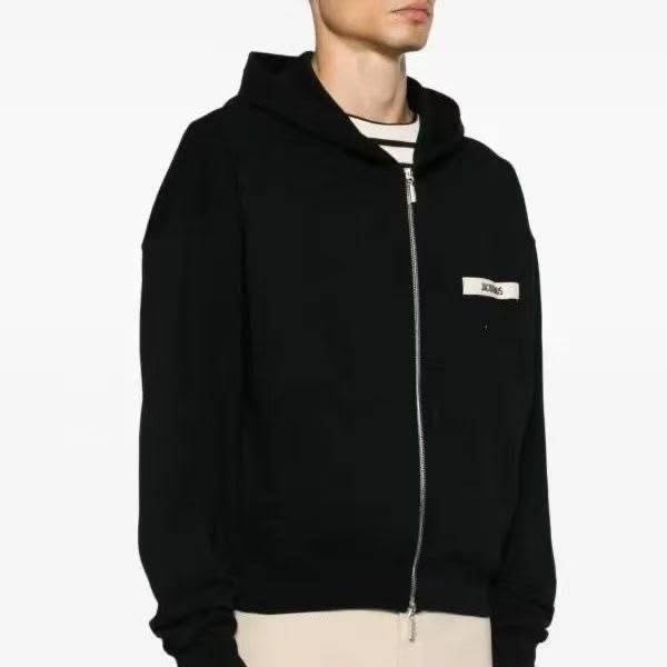 Jacquemus Logo Patch Zip Up Hoodie