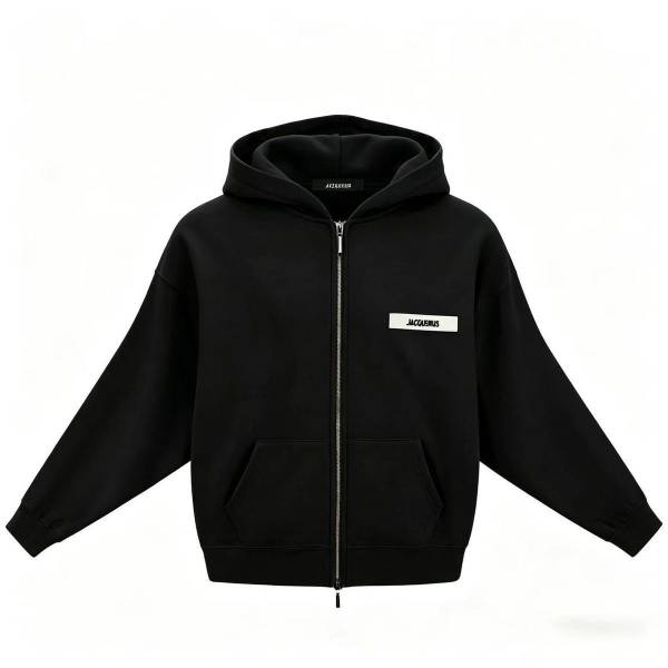 Jacquemus Logo Patch Zip Up Hoodie
