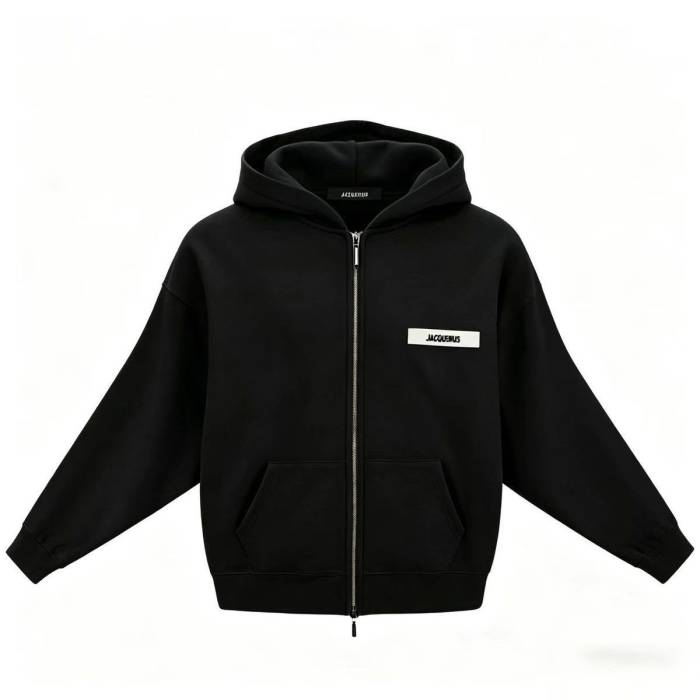 Jacquemus Logo Patch Zip Up Hoodie