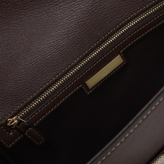 GUCCI Horsebit Canvas Shoulder Bags Medium Women's Brown A0020Y-FAFY1-9651 L26cm W4.5cm H14.5cm