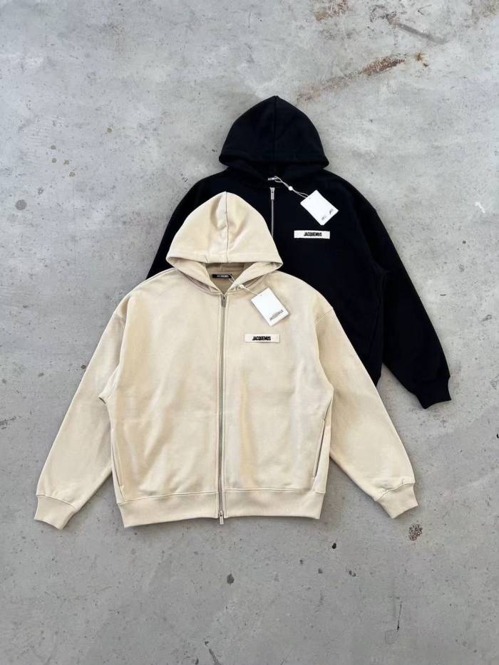 Jacquemus Logo Patch Zip Up Hoodie