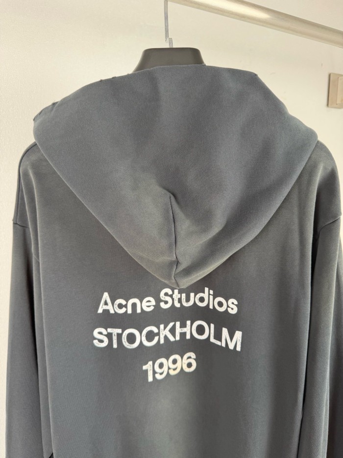 Acne Studios Sweatshirts Unisex Faded Black Hooded (Non-detachable) Moderate