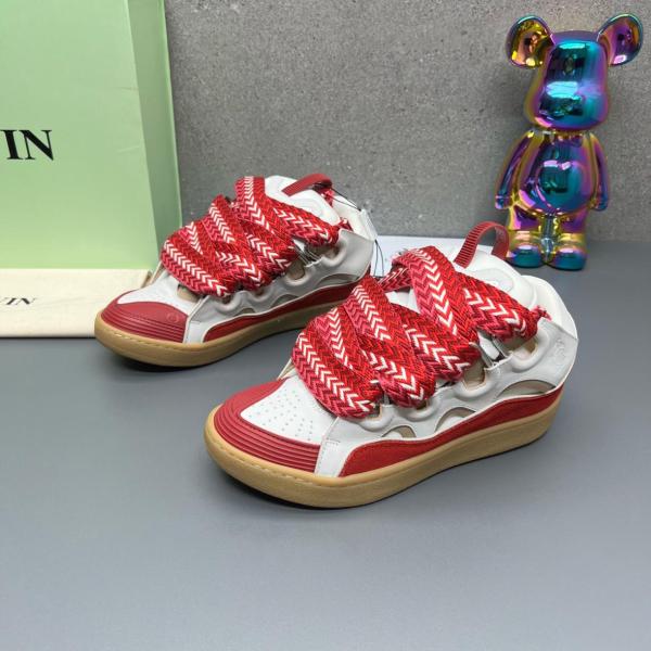 Lanvin Curb Leather Low top Skateboard Shoes Unisex White
