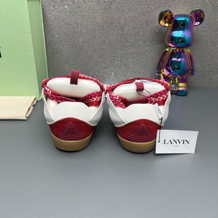 Lanvin Curb Leather Low top Skateboard Shoes Unisex White