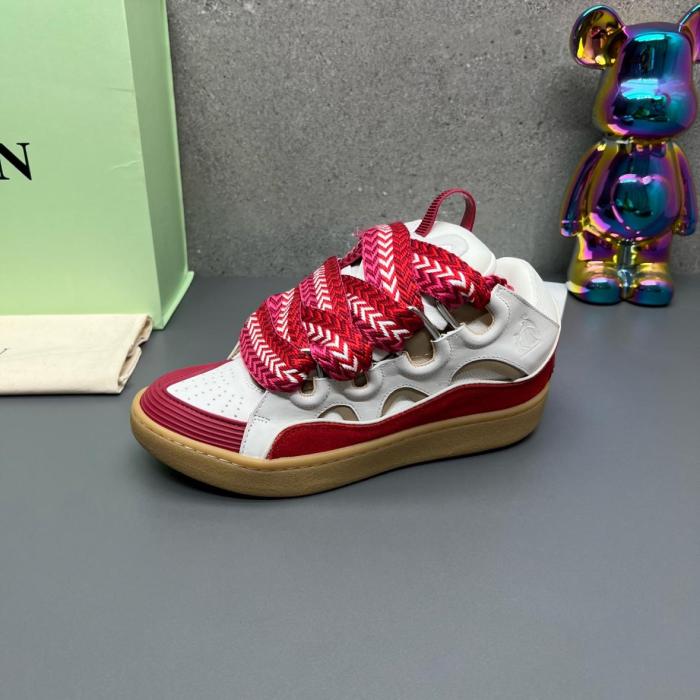 Lanvin Curb Leather Low top Skateboard Shoes Unisex White